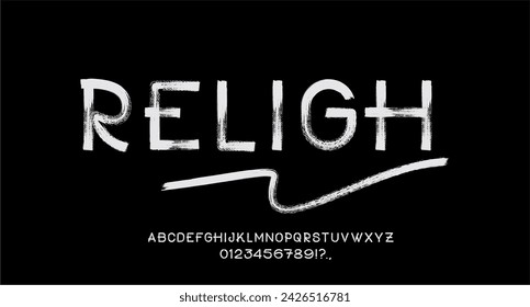 RELIGH FONT VECTOR DISPLAY BRUSH HANDWRITTING CHALK