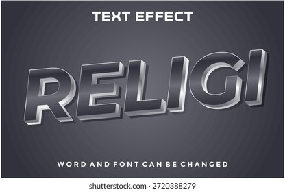 Religi editable text effect design template