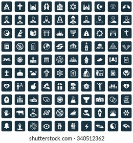 religion 100 icons universal set for web and mobile
