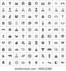 religion 100 icons universal set for web and mobile
