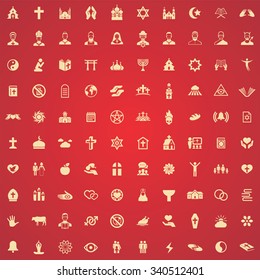 religion 100 icons universal set for web and mobile
