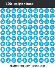 religion 100 icons universal set for web and mobile
