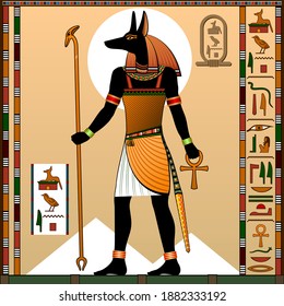 Religión del antiguo Egipto. 
Deidad con la cabeza chacal. Anubis es el Dios de la vida eterna, el inframundo, las tumbas...