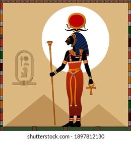 Religion of Ancient Egypt. 
Sekhmet is a ancient Egyptian goddess of scorching sun, war and healing. 