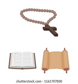 Religion and belief cartoon icons in set collection for design. Accessories, prayer vector symbol stock web illustration.