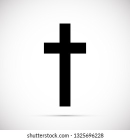 Religion black cross icon vector illustration on white background