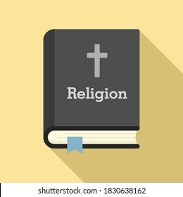 Religion book icon. Flat illustration of religion book vector icon for web design