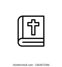 religion book icon. Simple thin line, outline vector of Book icons for UI and UX, website or mobile application
