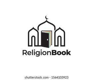religion book logo design vector