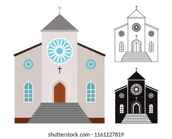 Religion buildings vector set. Churches isolated on white background