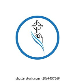 religion christian cemetery icon vector illustration design template