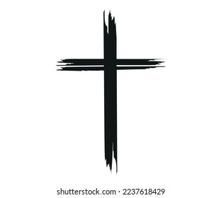 Religion Christian cross hand drawn icon vector illustration isolated