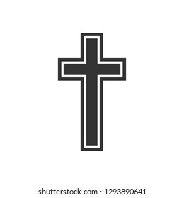 Religion, christian cross icon. Flat design. Vector illustration.