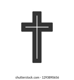 Religion, christian cross icon. Flat design. Vector illustration.