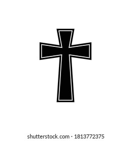 religion christian cross icon vector symbol isolated illustration white background