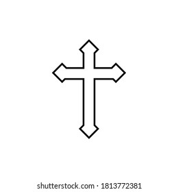 religion christian cross icon vector symbol isolated illustration white background