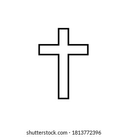 religion christian cross icon vector symbol isolated illustration white background