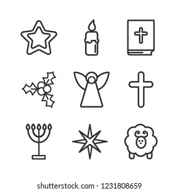 Religion christmas icon set