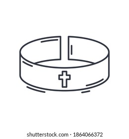 Religion circle icon, linear isolated illustration, thin line vector, web design sign, outline concept symbol with editable stroke on white background.