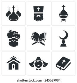 Religion confessions Icon set