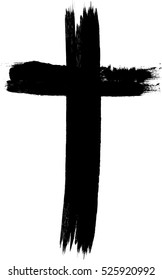 Religion Cross . Black Paint 