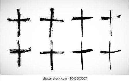 Religion Cross Black Paint Brush Vector Stock Vector (Royalty Free ...