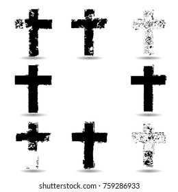 Religion Cross Black Paint Vector Stock Vector (Royalty Free) 759286933 ...