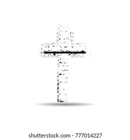 Religion Cross . Black Paint . Vector grunge sign