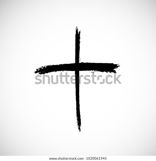 Religion Cross Black Paint Vector Stock Vector (Royalty Free ...