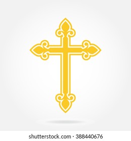 Religion cross. Catholicism or Christianity design template. Vector illustration.