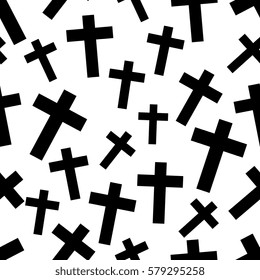 Religion cross decorative seamless pattern background