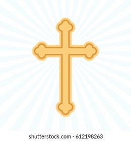 Religion cross flat icon