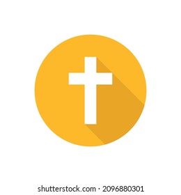 Icono de cruz de religión con sombra