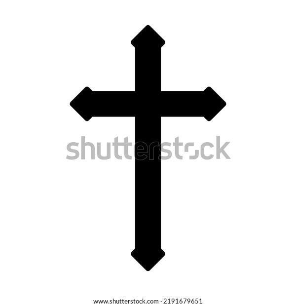 Religion Cross Icon Black Christian Cross Stock Vector (Royalty Free ...