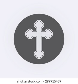 Religion cross icon in circle