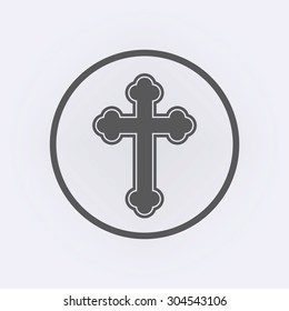 Religion cross icon in circle