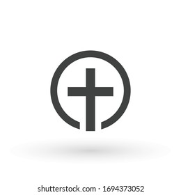 Religion cross icon. design christian cross icon symbol logo Vector