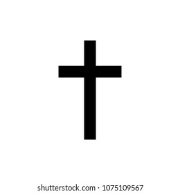 Religion cross icon isolated on white background. Flat cross logo for business, marketing, internet concept. Trendy modern vector symbol for web site design or mobile app.