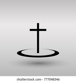 Religion Cross Icon isolated on background. Modern flat pictogram. Logo illustration