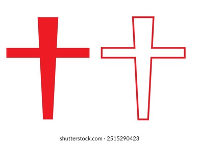 Religion cross icon. line and glyph version, outline and filled vector sign. Holy cross linear and full pictogram. Symbol, logo illustration. Different style icons set