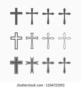 religion cross icon set