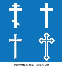 Religion cross icon set