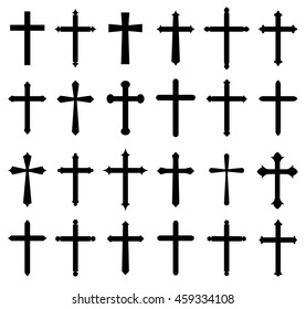 religion cross icon set, design