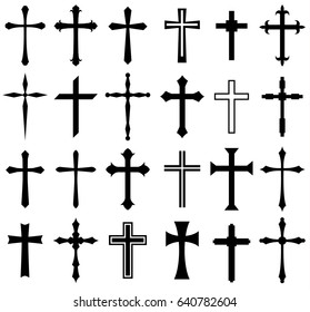 religion cross icon set, design