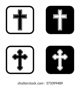 Religion cross icon set . Vector illustration