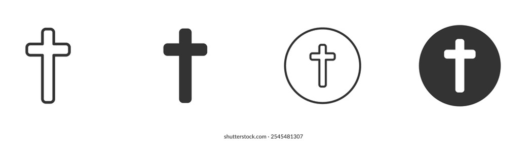 Religião ícone cruz Simples esboço vetor logotipo