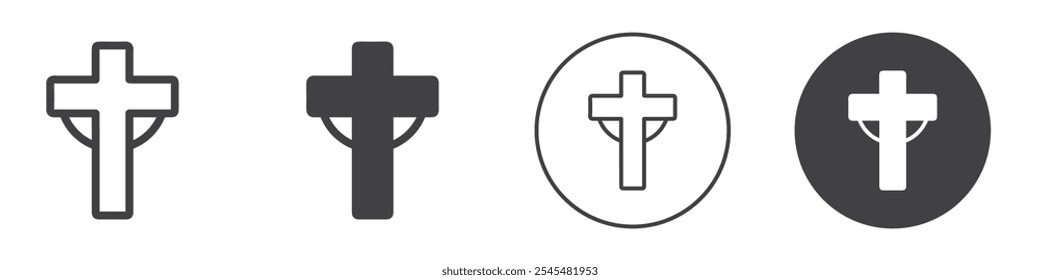 Religião ícone cruz Simples esboço vetor logotipo