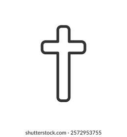 Religion cross icon Simple outline vector logo