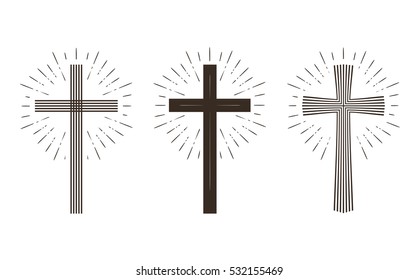 Religion cross icon or symbol. Vector illustration