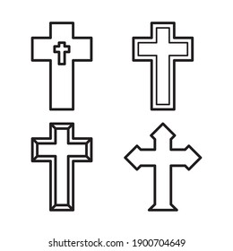 Religion Cross Icon Vector Design Template Illustration